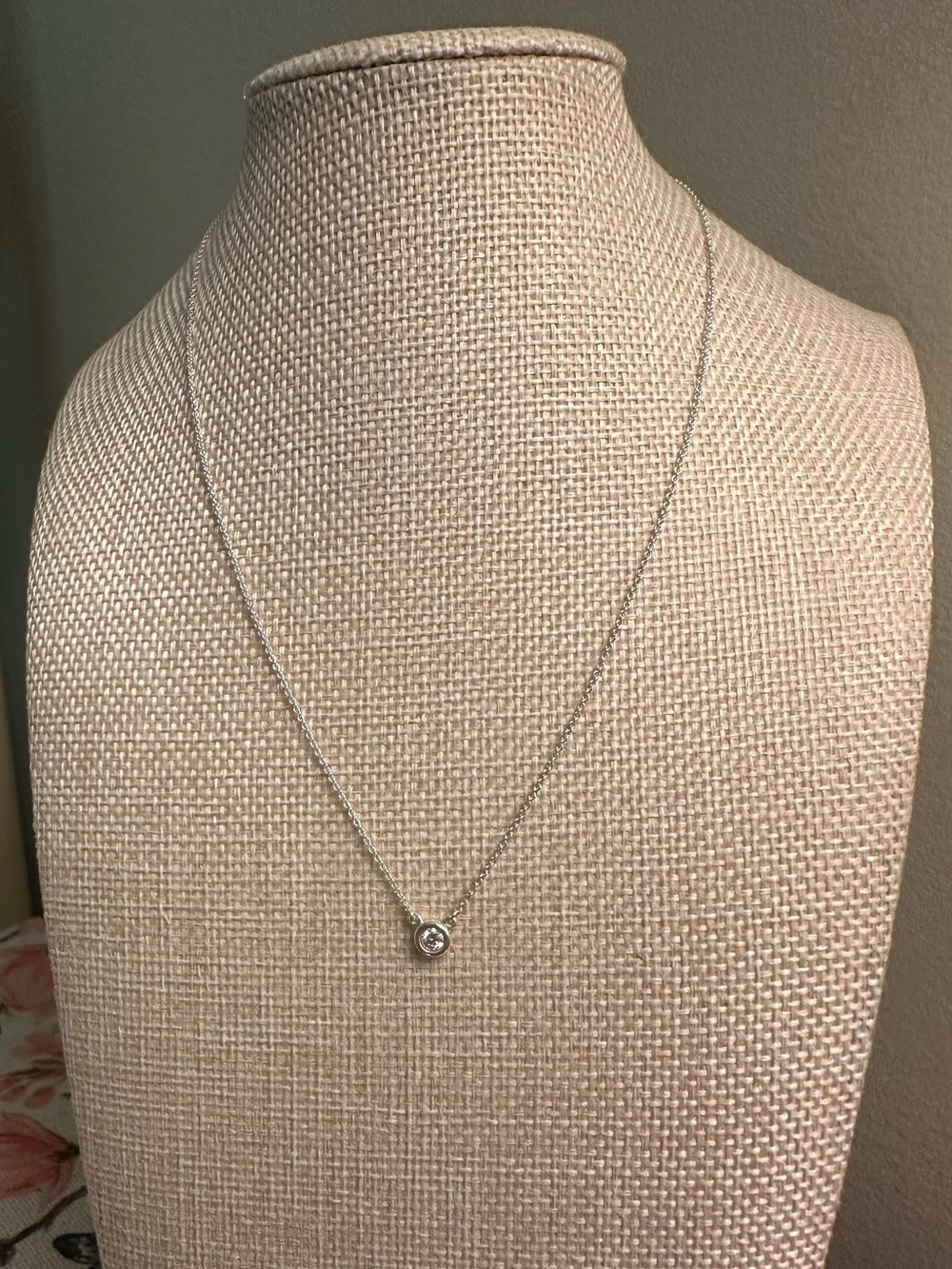 Tiffany & Co. Peretti .17 Diamonds by the Yard 16” Silver Pendant with Receipt